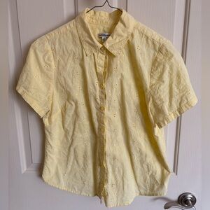 Croft & Barrow Light Yellow Eyelet Blouse